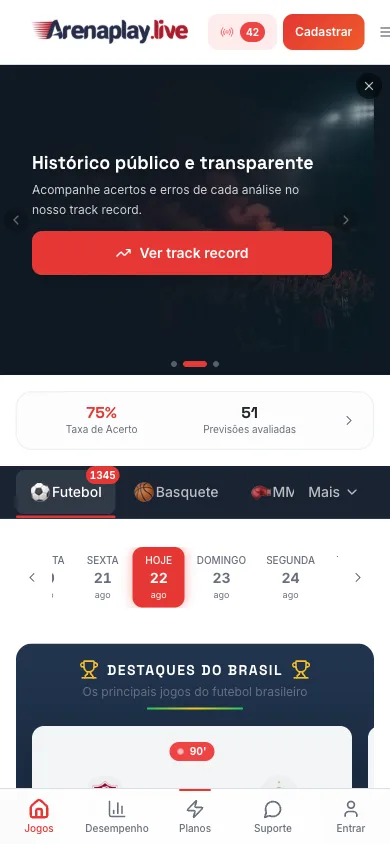 ArenaPlay — No celular